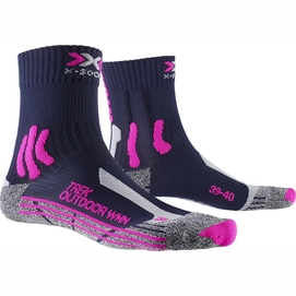 Wandersocken X-Socks Trek Outdoor Blau Pink Damen-Schuhgröße 39 - 40