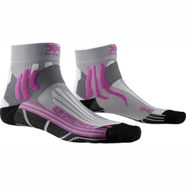 Running Socks X-Socks Women Run Speed Two Pearl Grey Opal Black-Shoe size 2.5 - 3.5