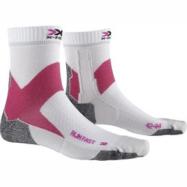 Hardloopsokken X-Socks Women Run Fast White Pink-Schoenmaat 35 - 38