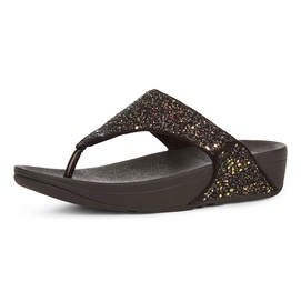 FitFlop Lulu Glitter Toe-Thongs Black Mix