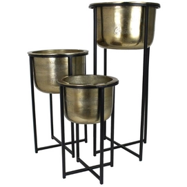 Bloempot HD Living Gold 37 x 37 x 80,5 cm (3-Delig)