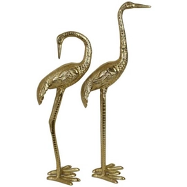 Ornament HD Living Crane Gold 19 x 27 cm