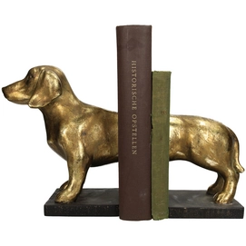 Boekensteun HD Living Dog Gold 12,2 x 29,2 x 21,2 cm (2-Delig)