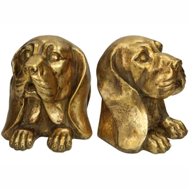 Boekensteun HD Living Dog Gold 11,3 x 19,5 x 12,5 cm (2-Delig)