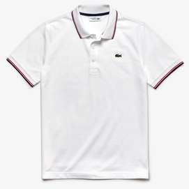 Poloshirt Lacoste Sport White Navy Blau Rot Herren