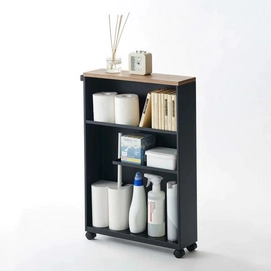 Regal mit Rädern Yamazaki Tower Black