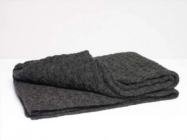 Wollen Plaid Yumeko Knitted Dark Anthracite