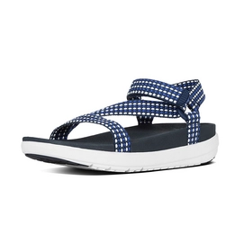 Sandale FitFlop Z-Strap White Weave/Sporty Blue