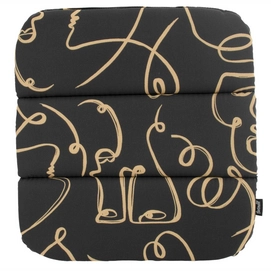 Galette de Chaise Hartman Delphine Faces Black (44 x 40 cm)