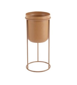 Bloempot PT Living Tub On Stand Iron Caramel Brown