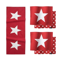 Linge de Table DDDDD Etoile Rouge Chemin de Table/Set de Table (Coton)