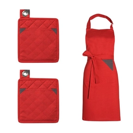 Linge de Cuisine DDDDD Triangle Rouge Tablier Manique (Coton)