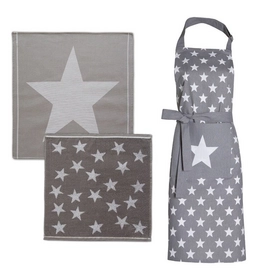 Linge de Cuisine DDDDD Etoile Gris (Coton)