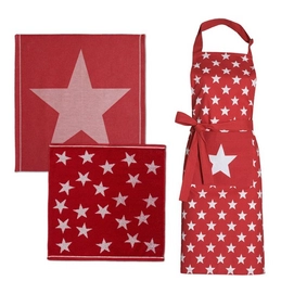 Set Tablier/Serviette/Torchon de Cusine DDDDD Etoile Rouge