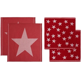 Set Serviette/Torchon/Manique de Cusine DDDDD Etoile Rouge