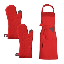 Set Tablier/Manique de Cuisine DDDDD Triangle Rouge