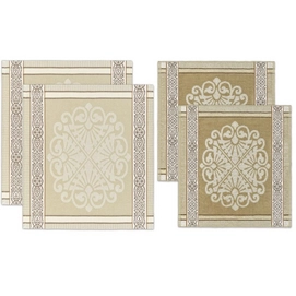 Set Serviette/Torchon de Cusine DDDDD Rosette Beige
