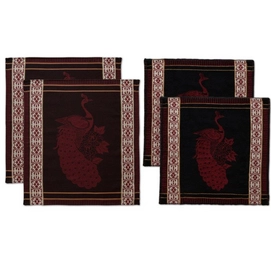 Set Serviette/Torchon de Cusine DDDDD Peacock Noir