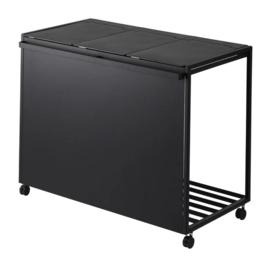 Yamazaki Afvalscheidingsprullenbak met wielen - 3 comp - Tower - Zwart