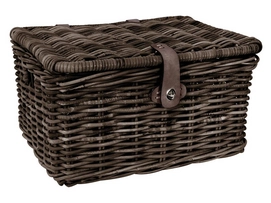 Fietsmand Cordo Rotan Transport Klep Bruin