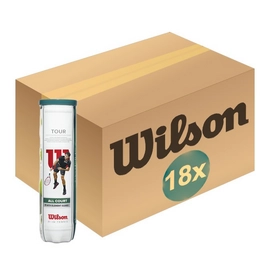 Balles de tennis Wilson Tour All Court 4-unités Jaune (Carton 18x4)