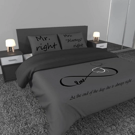 Dekbedovertrek Ambianzz Mrs. Always Right Antraciet Katoen