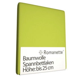 Spannbettlaken Romanette Apfel Grün (Baumwolle)-80 x 200 cm