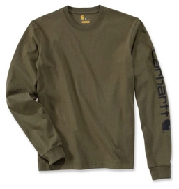 Shirt Carhartt Men Sleeve Logo L/S Army Green
