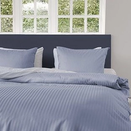 Dekbedovertrek Heckett & Lane Refined Uni Stripe Artic Ice Satijn