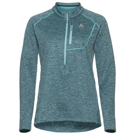 Long Sleeve T-Shirt Odlo Women's Mid Layer 1/2 Zip Tencia Blue Wing Teal Melange