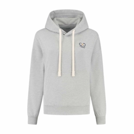 Hoodie Blue Loop Women Blue Fleece Grey Melange