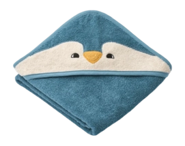Babyhanddoek Met Capuchon Liewood Kids Albert Penguin Hooded towel Oceanview Mix
