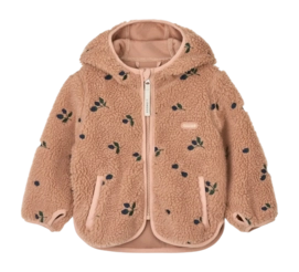 Babyjas Liewood Mara Pile Jacket With Ears Berry / Pale Tuscany / Embroidery