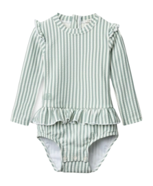 Badpak Liewood Baby Sille Seersucker Peppermint / Creme De La Creme Y/D Stripe
