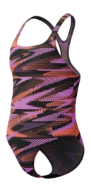 Badpak Speedo Girls Hyper Bloom Allover Medalist Sport Roze/Koraalrood/Zwart