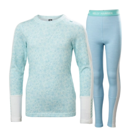 Baselayerset Helly Hansen Junior Graphic Lifa Merino Light Cyan AOP Set Regular Fit