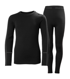 Baselayerset Helly Hansen Junior Lifa Merino Midweight Set Black Black Regular Fit