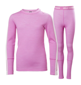 Baselayerset Helly Hansen Junior Lifa Merino Midweight Meta Pink Set Regular Fit