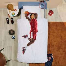 Dekbedovertrek SNURK Basketball Star Red Percal-140 x 200 / 220 cm | 1-Persoons