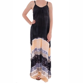 Strandkleid Pure Kenya Batik Long Dress Black Peach Damen-S / M