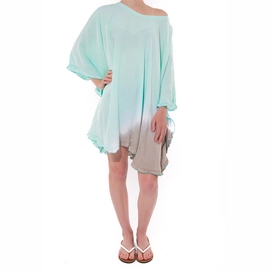 Strandkleid Pure Kenya Batik Short Dress Mint Gray Damen-Einheitsgröße