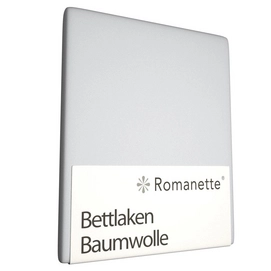 Bettlaken Romanette Hellgrau (Baumwolle)-150 x 250 cm (1-person)