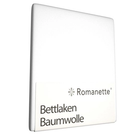 Bettlaken Romanette Weiß (Baumwolle)-150 x 250 cm (1-person)