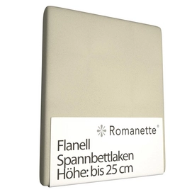 Spannbettlaken Romanette Beige (Flanell)-80 x 200 cm