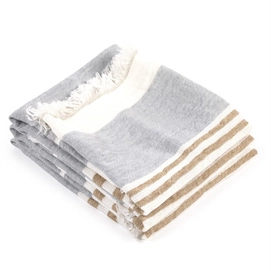 Guest Towel Libeco The Belgian Towel Ash Stripe Linen (Set of 6)