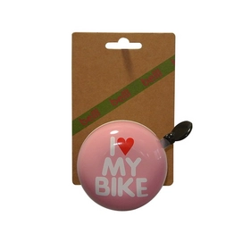 Fietsbel Belll Ding Dong I Love My Bike Roze Wit