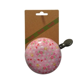 Fietsbel Belll Ding Dong Groot Roze Bloemetjes