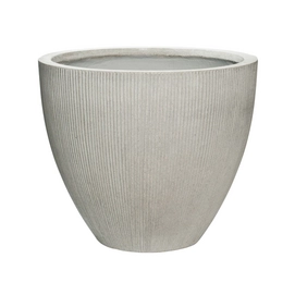 Bloempot Pottery Pots Ridged Jesslyn S Light grey Vertically Ridged 51 x 43 cm