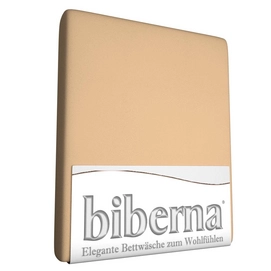 Feinjersey-Spannbetttuch Biberna Pfirsich Objektbereich