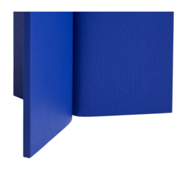 3---AB681-A366-AH28_Slit Table Wood Round High vivid blue wb lacquer oak_detail 01